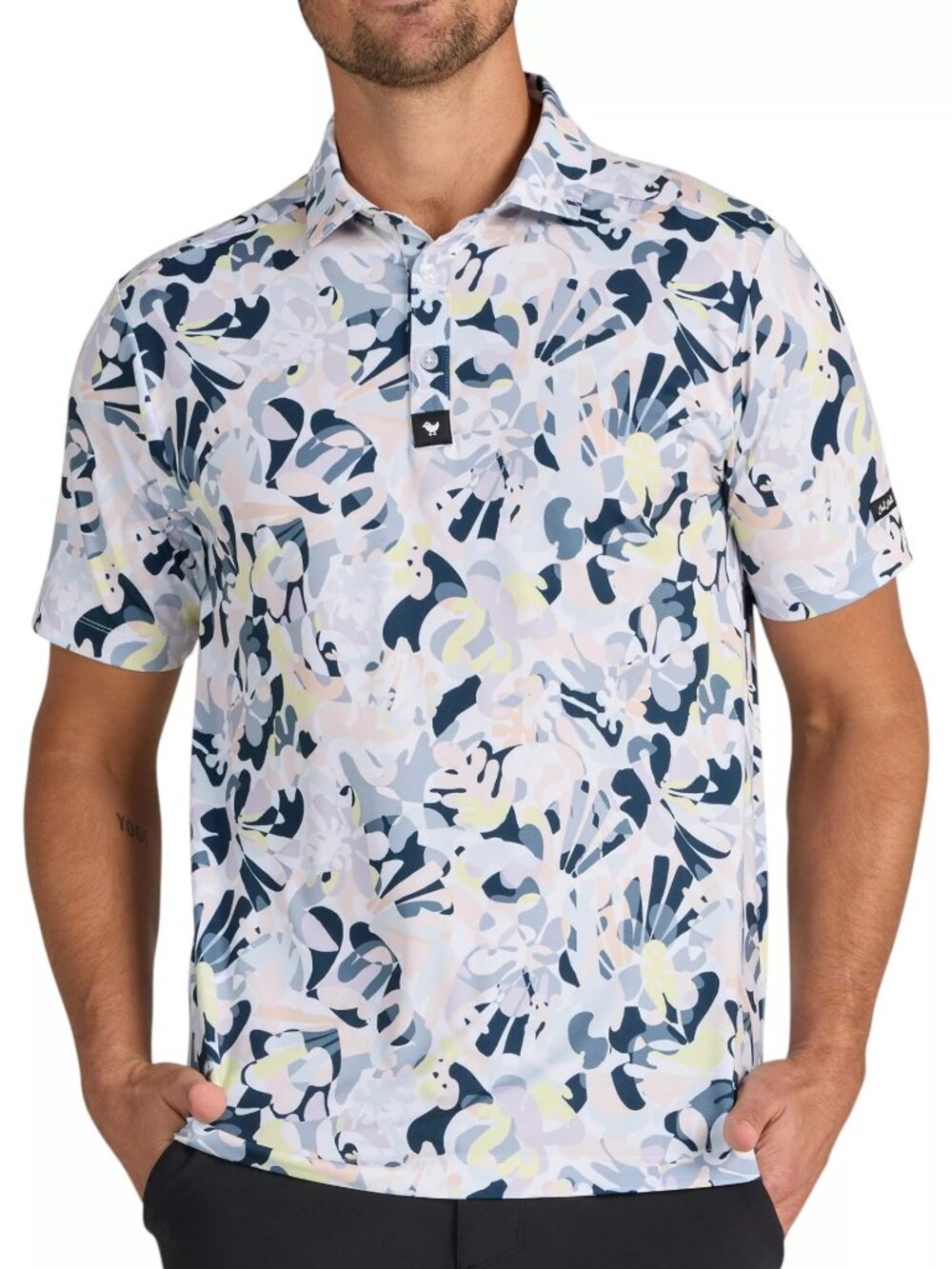 Bad Birdie Men's In Bloom Golf Polo - Color: Savannah Swing